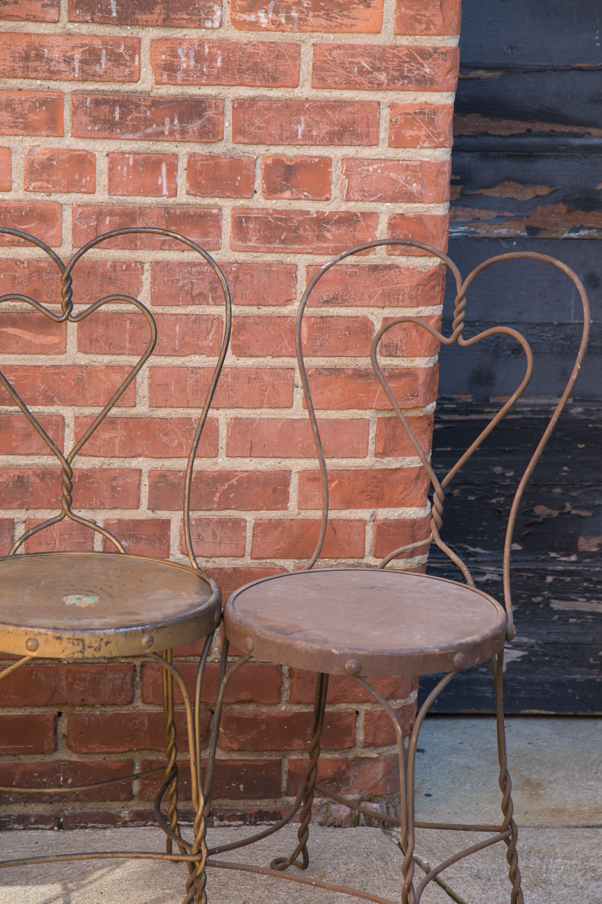 Antique Ice Cream Parlor Chairs with Heart Shaped Back EBTH